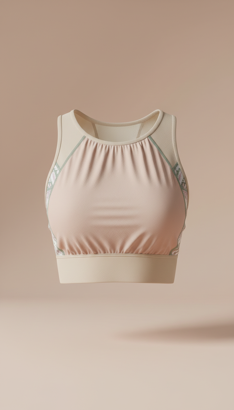 Supportive longline sports bra with brushed lining