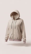 Relaxed fit zip-up hoodie in feather fleece